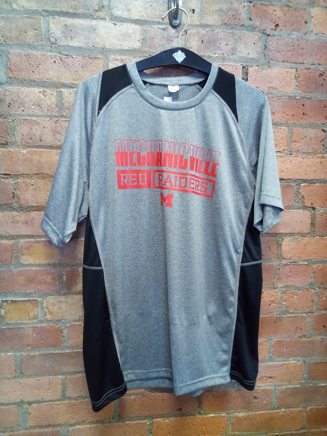 CLEARANCE - Mechanicville Red Raiders Colorblock Moisture Wicking T-Shirt - Size Large