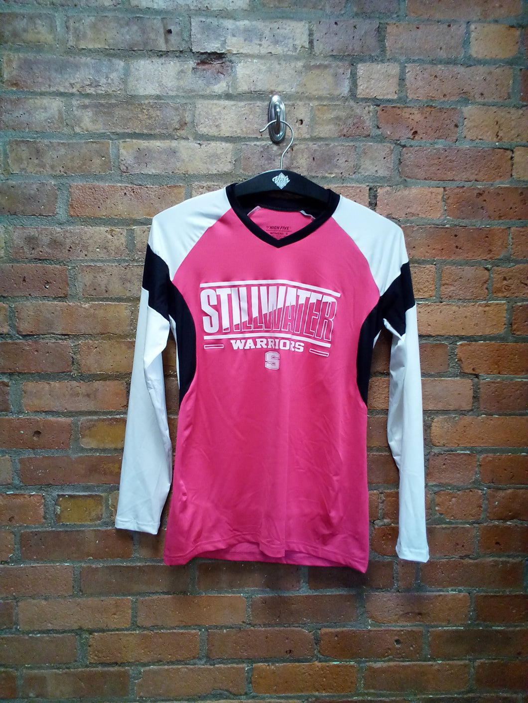CLEARANCE - Stillwater Warriors Pink/White/Black Women's Performance Long Sleeved Shirt - Size Small